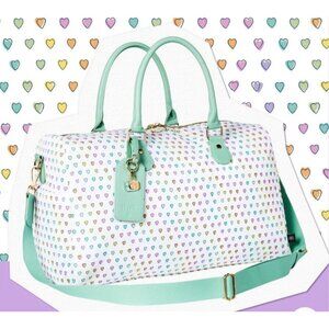 Roller Rabbit x Target Disco Hearts Wave Softside Duffel Bag White/Teal NWT
